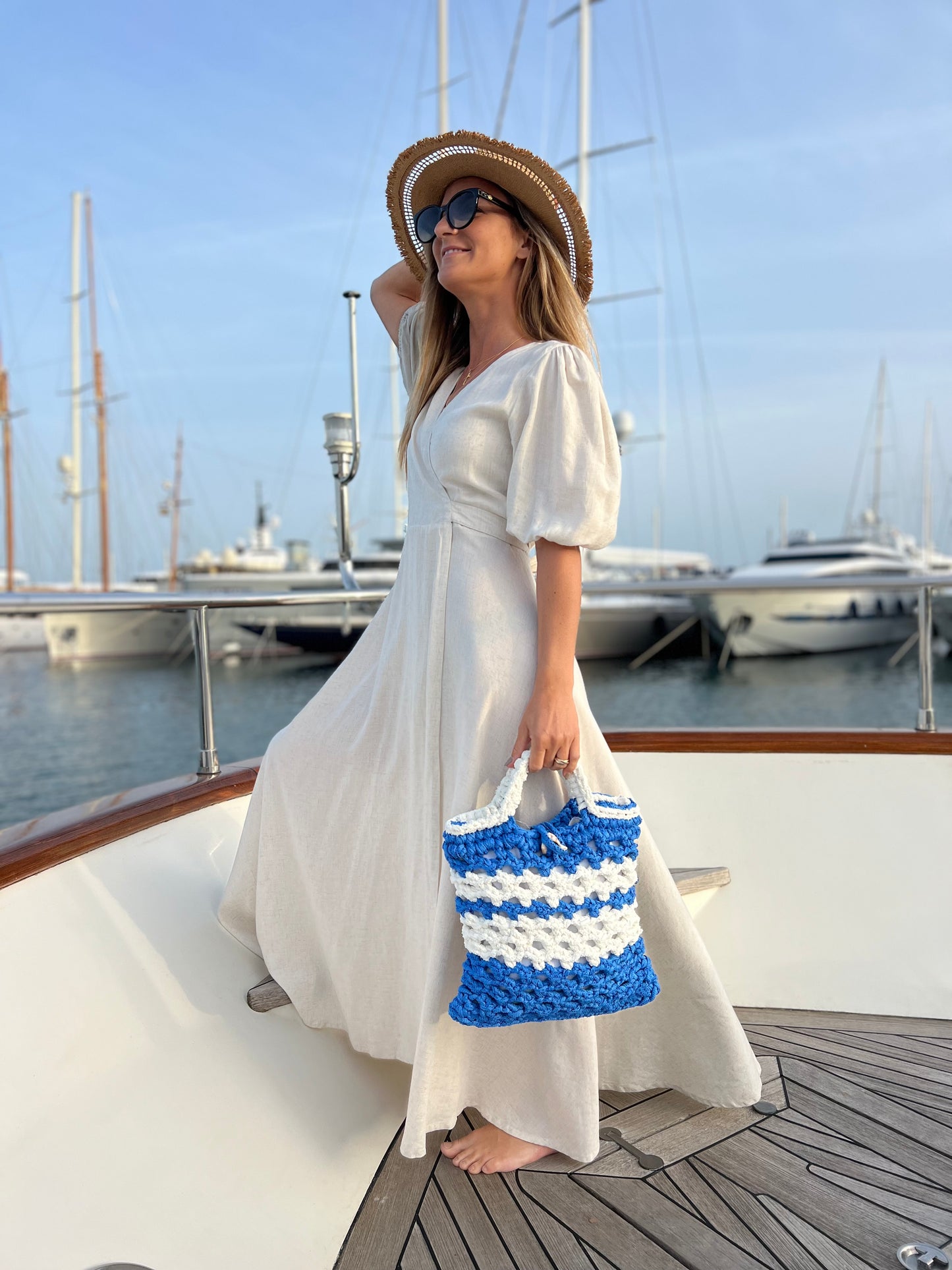 Bolso crochet Azul Mar
