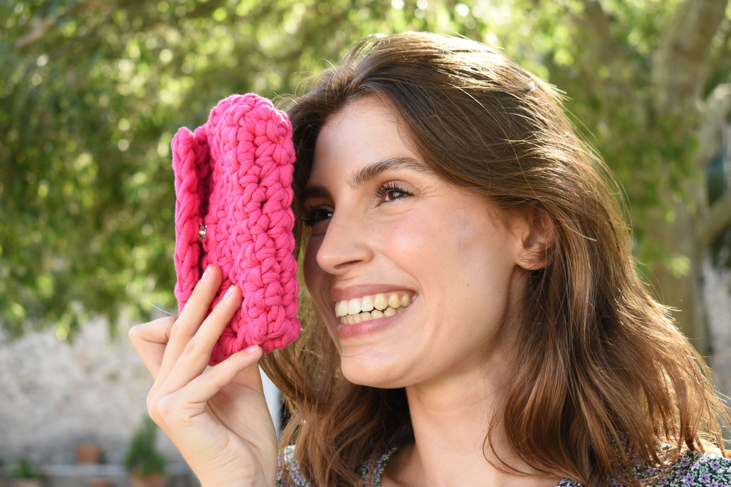 Fuchsia Crochet Bag