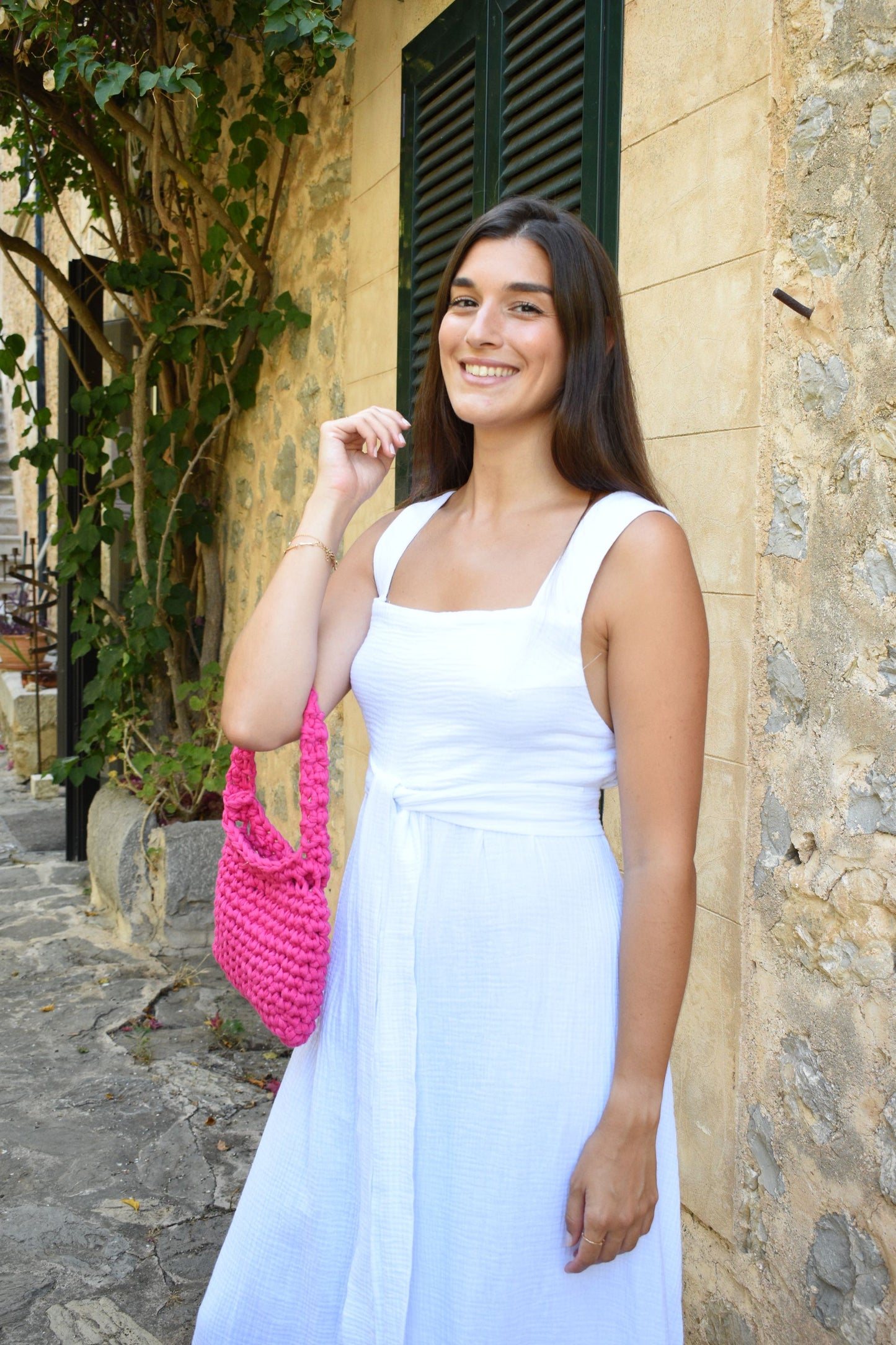 Fuchsia Crochet Bag