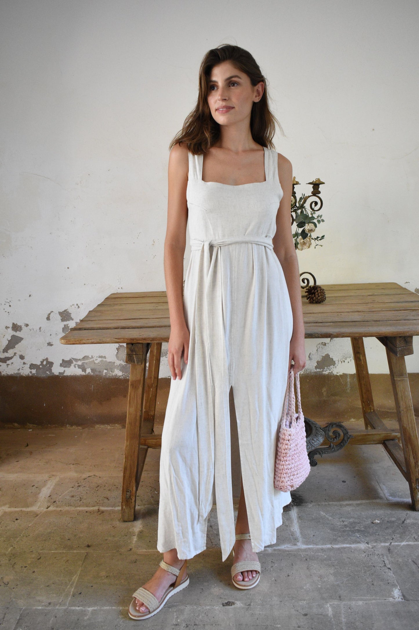 Dayana long linen dress