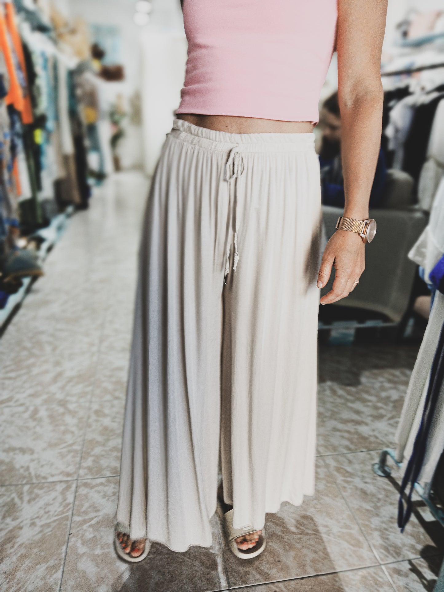 Wide viscose trousers