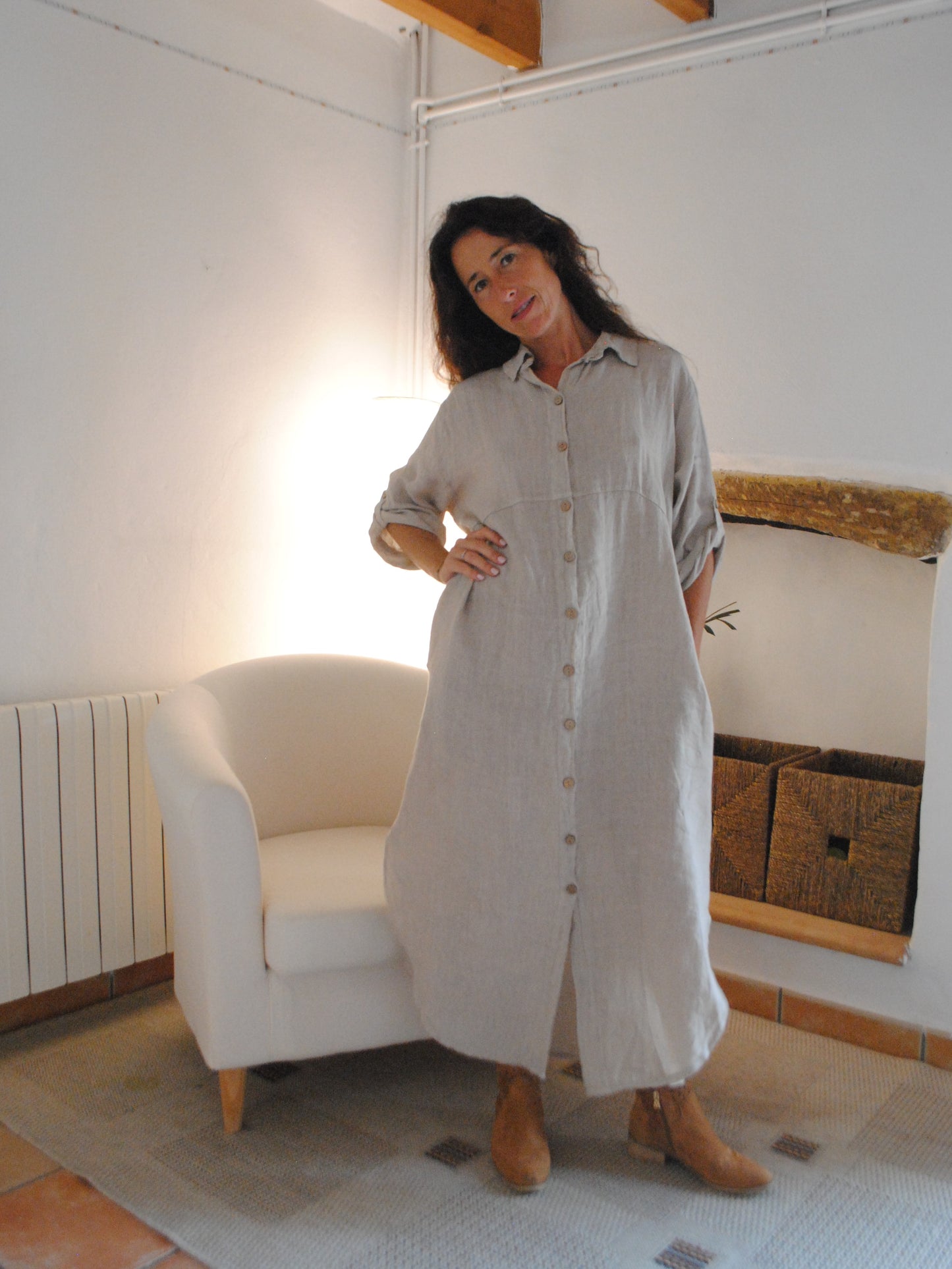 Long linen shirt