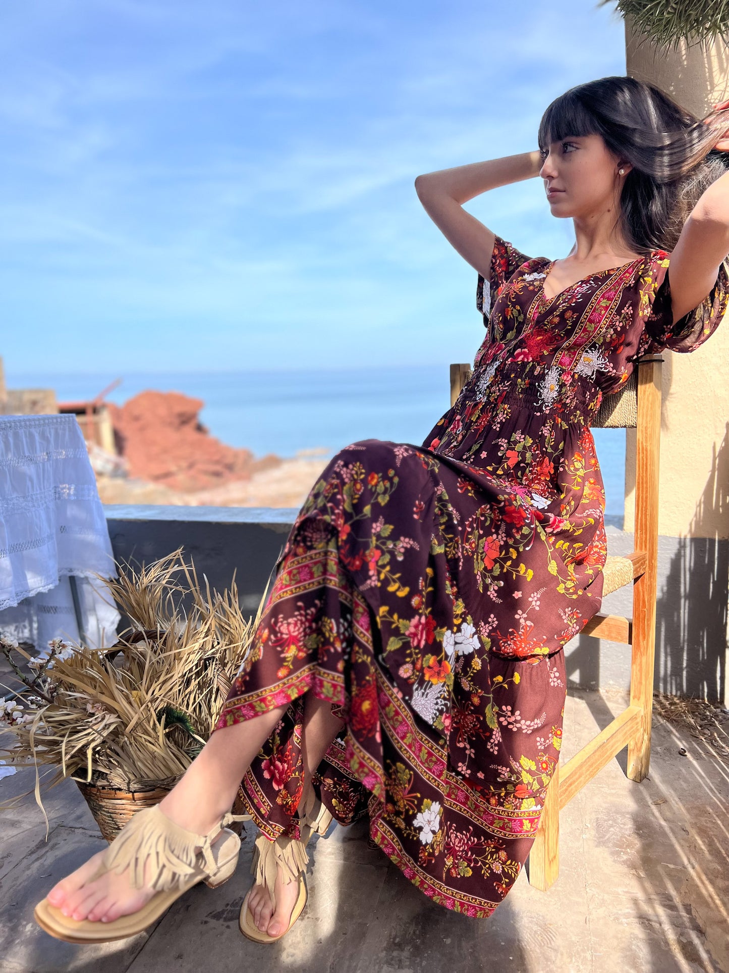 Vestido boho estampado floral